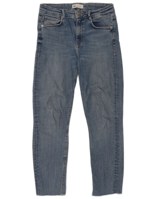 Jeans corti da donna Zara EU 36 XS W26 L24 cotone blu