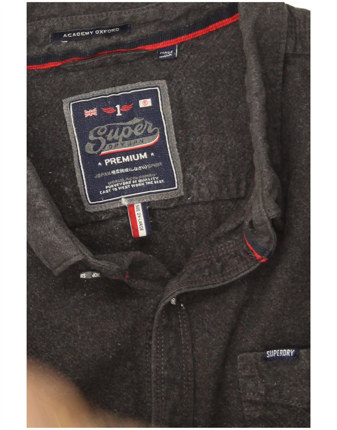 Camicia da uomo in flanella Superdry 2XL cotone grigio