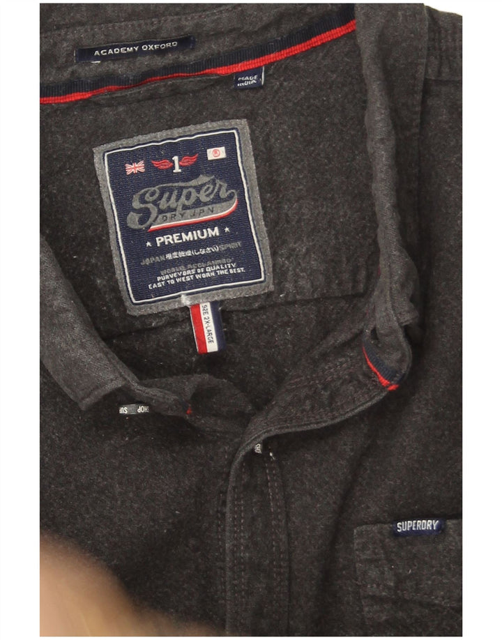 Camicia da uomo in flanella Superdry 2XL cotone grigio