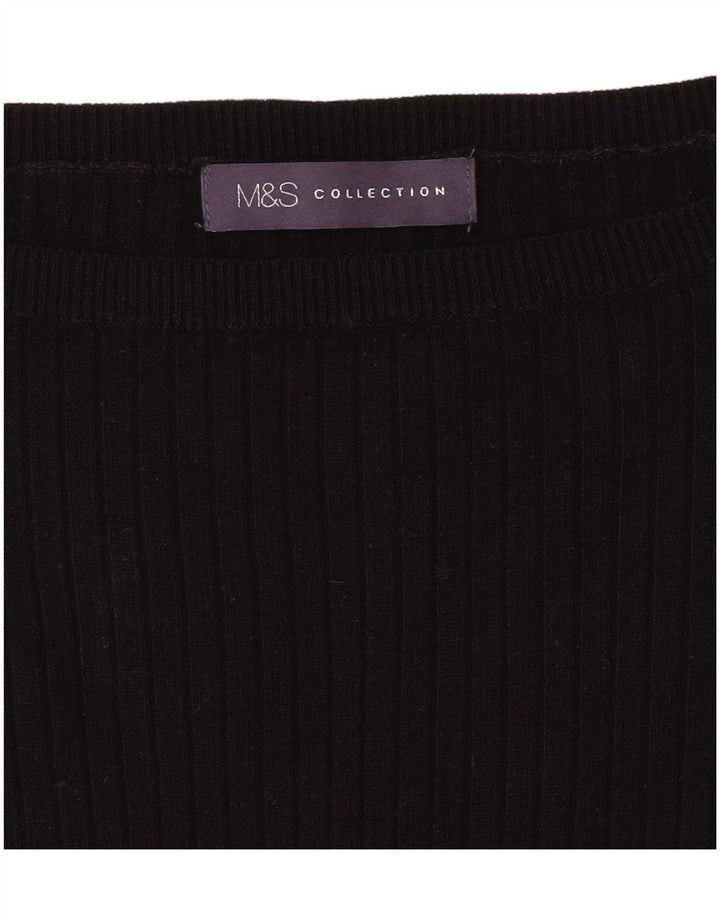 MARKS & SPENCER Maglione da donna con scollo a barca UK 6 XS Nero