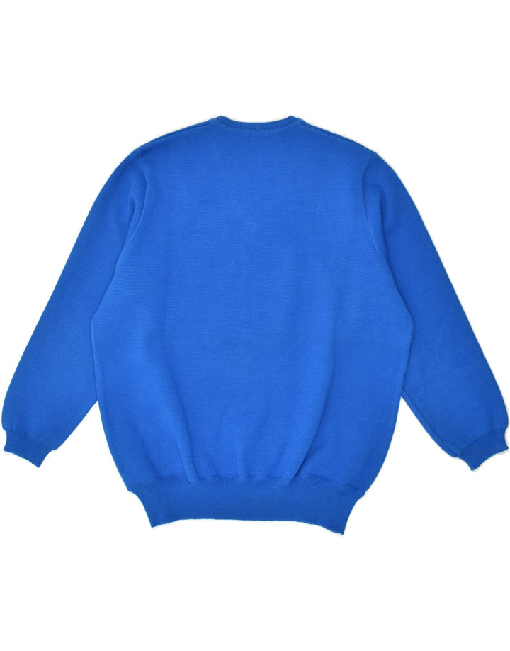 VINTAGE Mens V-Neck Jumper Sweater Large Blue | Vintage Vintage | Thrift | Second-Hand Vintage | Used Clothing | Messina Hembry 