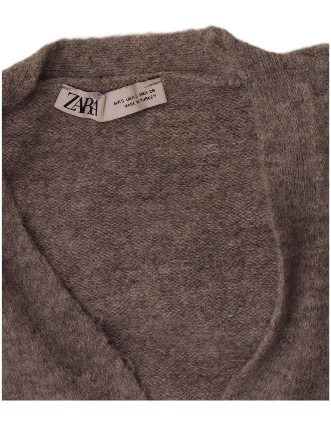 Maglione cardigan corto da donna Zara UK 8 piccolo grigio