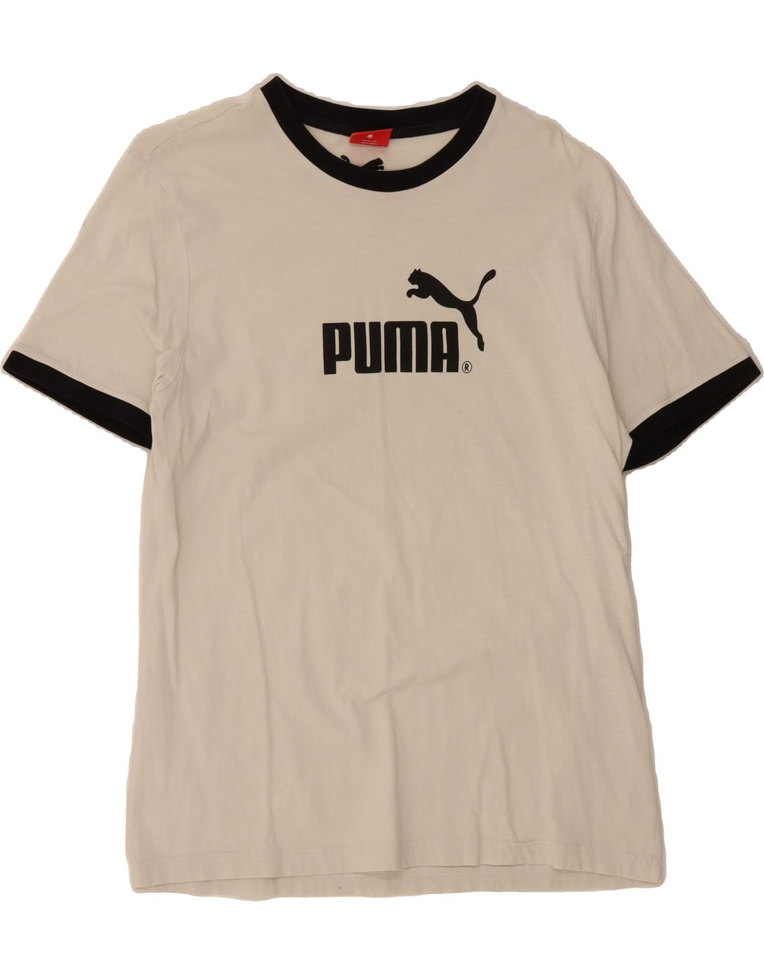 PUMA Mens Graphic T-Shirt Top Large White Cotton Vintage Puma and Second-Hand Puma from Messina Hembry 