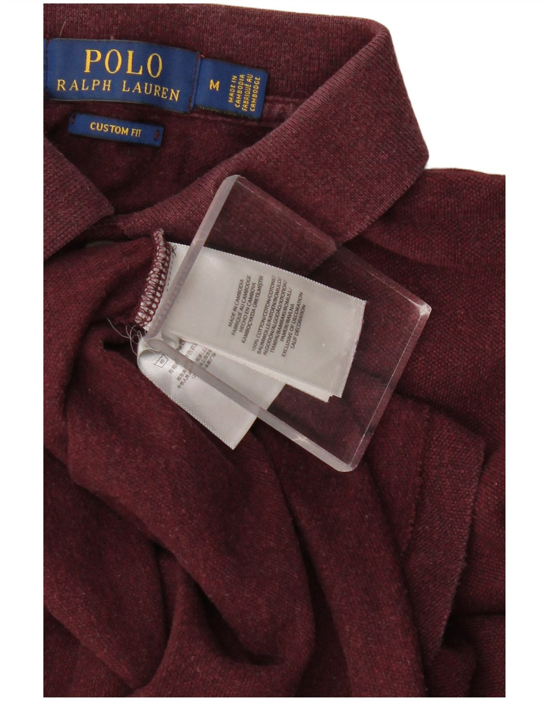 POLO RALPH LAUREN Polo da uomo a maniche lunghe su misura Bordeaux medio