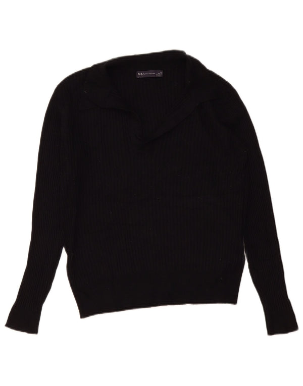 Maglione da donna Marks & Spencer con collo alto UK 14 Large in viscosa nera