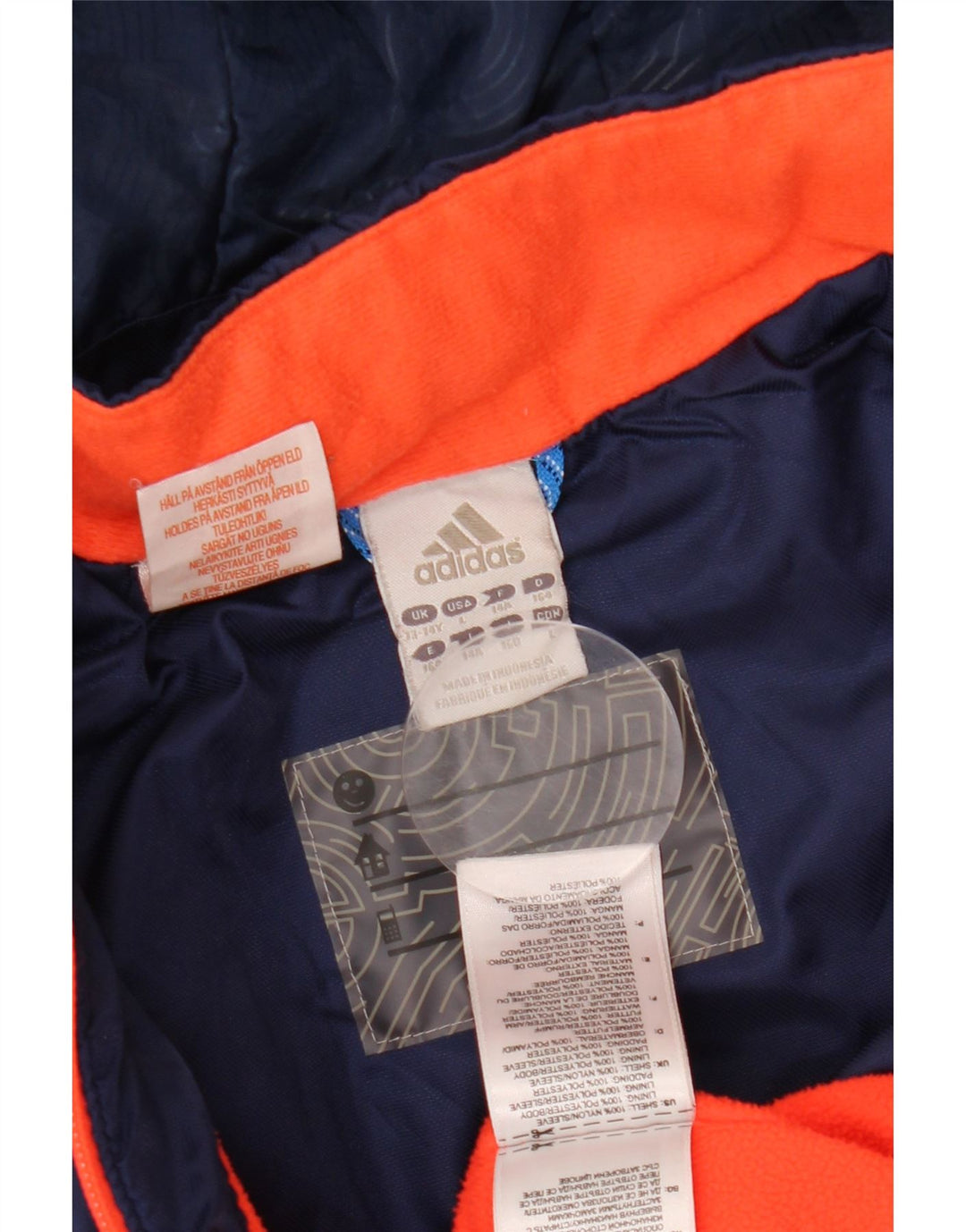 Giacca a vento con cappuccio ADIDAS per ragazze 13-14 anni Blu navy Colourblock