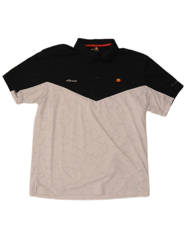 Polo da uomo Ellesse XL poliestere color block bianco