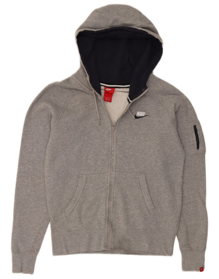 Felpa con cappuccio e zip Nike da uomo piccola in cotone grigio