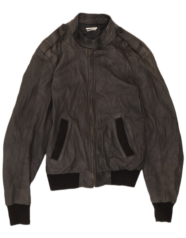 Giacca in pelle militare da uomo Sasch UK 40 grande nera