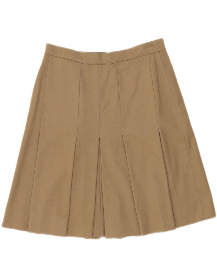 Gonna a pieghe vintage da donna W26 piccola color kaki