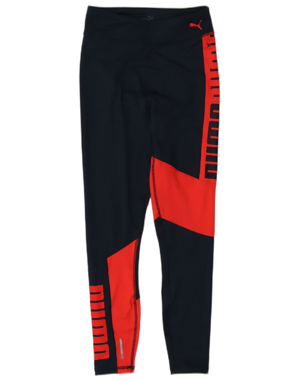 Leggings grafici da donna Puma UK 4 XS Blu navy Colourblock