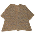 Maglione cardigan con mantella vintage da donna, taglia unica, a righe marroni