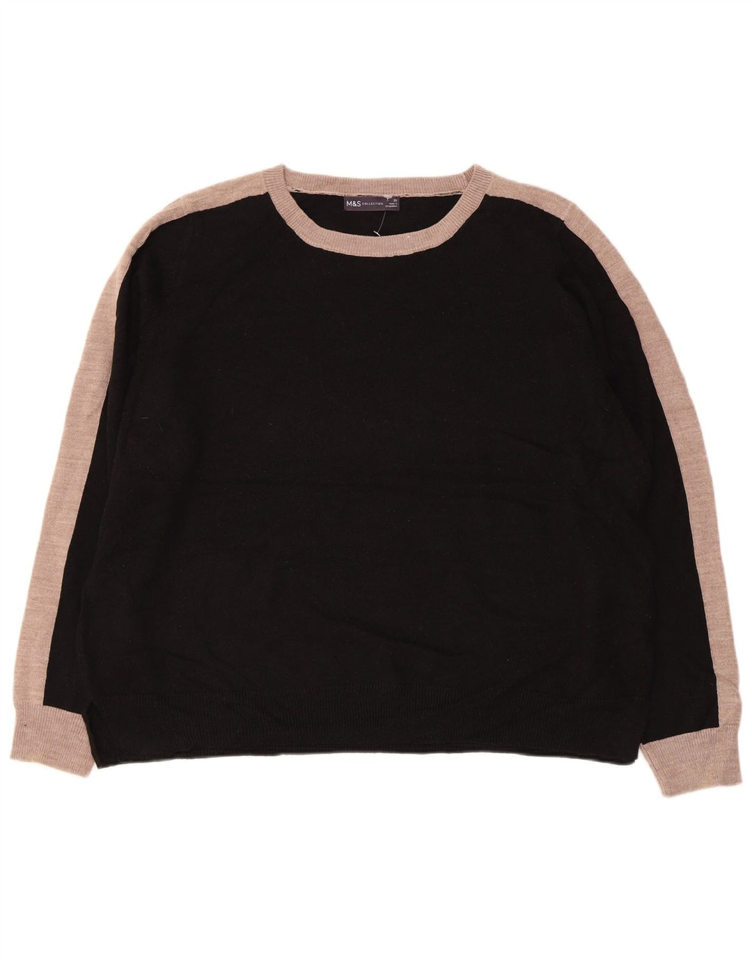 MARKS & SPENCER Maglione da donna con scollo a barca UK 20 2XL Nero