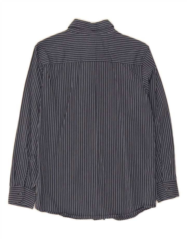 DOCKERS Boys Shirt 14-15 Years Large Navy Blue Striped Cotton Vintage Dockers and Second-Hand Dockers from Messina Hembry 