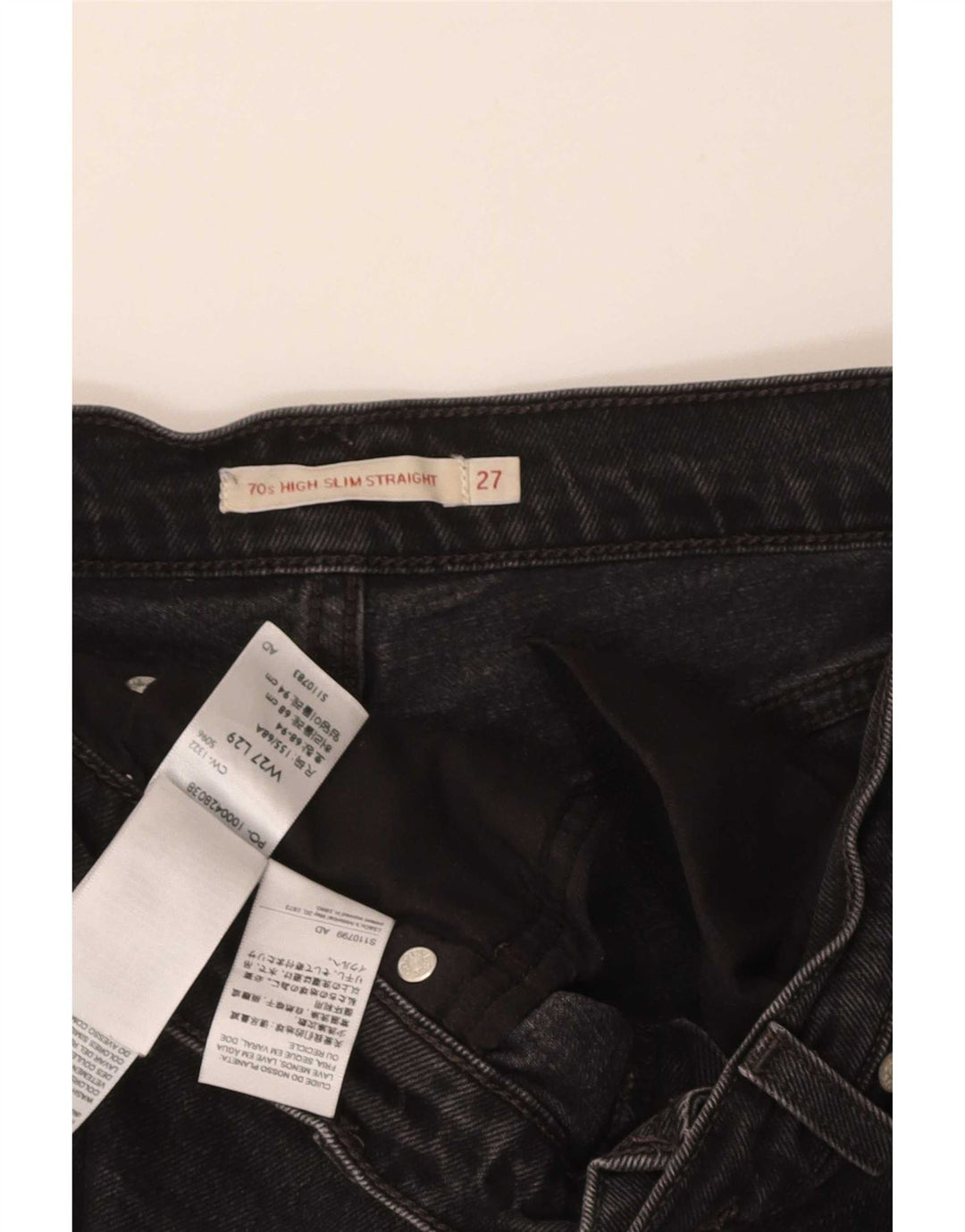 Pantaloncini di jeans da uomo Levi's W27 XS in cotone nero