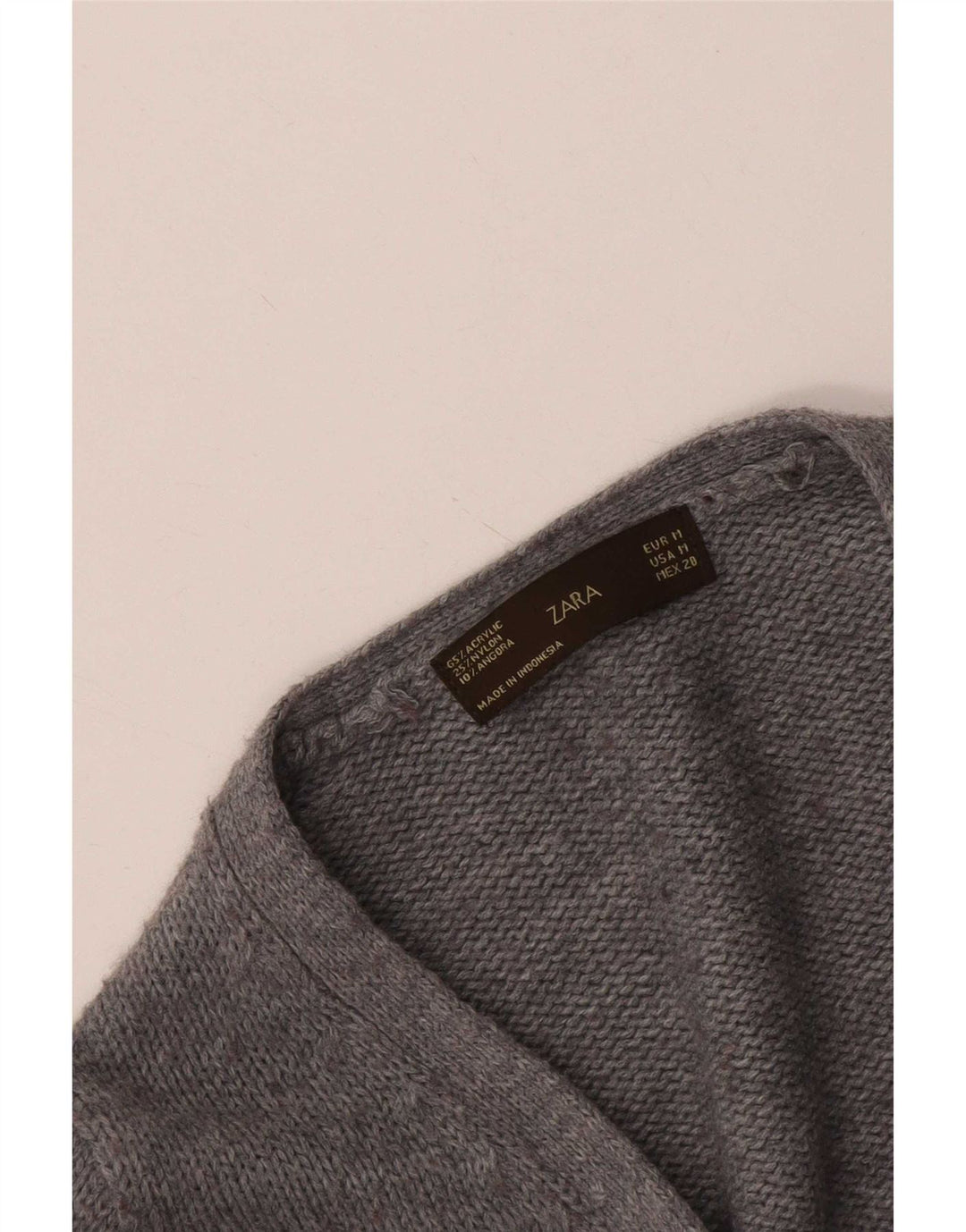 Maglione cardigan da donna Zara UK 12 Acrilico screziato grigio medio