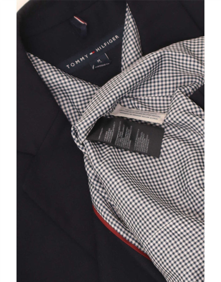 Giacca blazer a 2 bottoni da uomo Tommy Hilfiger UK 38 lana blu navy media