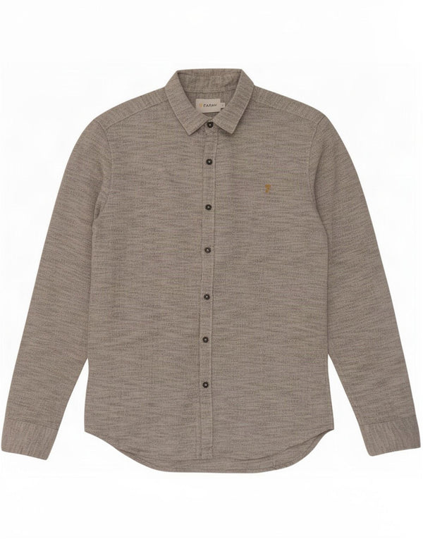 Camicia da uomo Farah in cotone screziato grigio medio