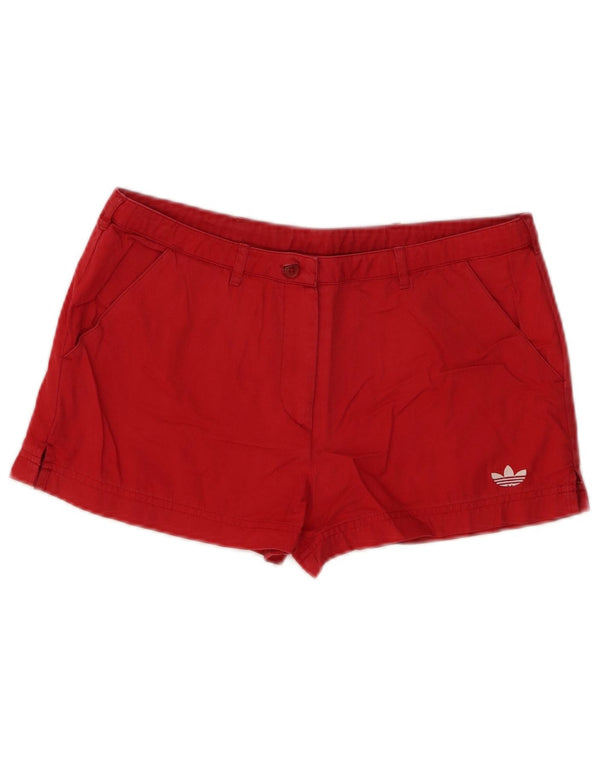 Pantaloni caldi Adidas da donna UK 10 piccoli W29 cotone rosso