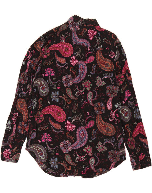 Camicia da donna BENETTON UK 10 Small Black Paisley Modal