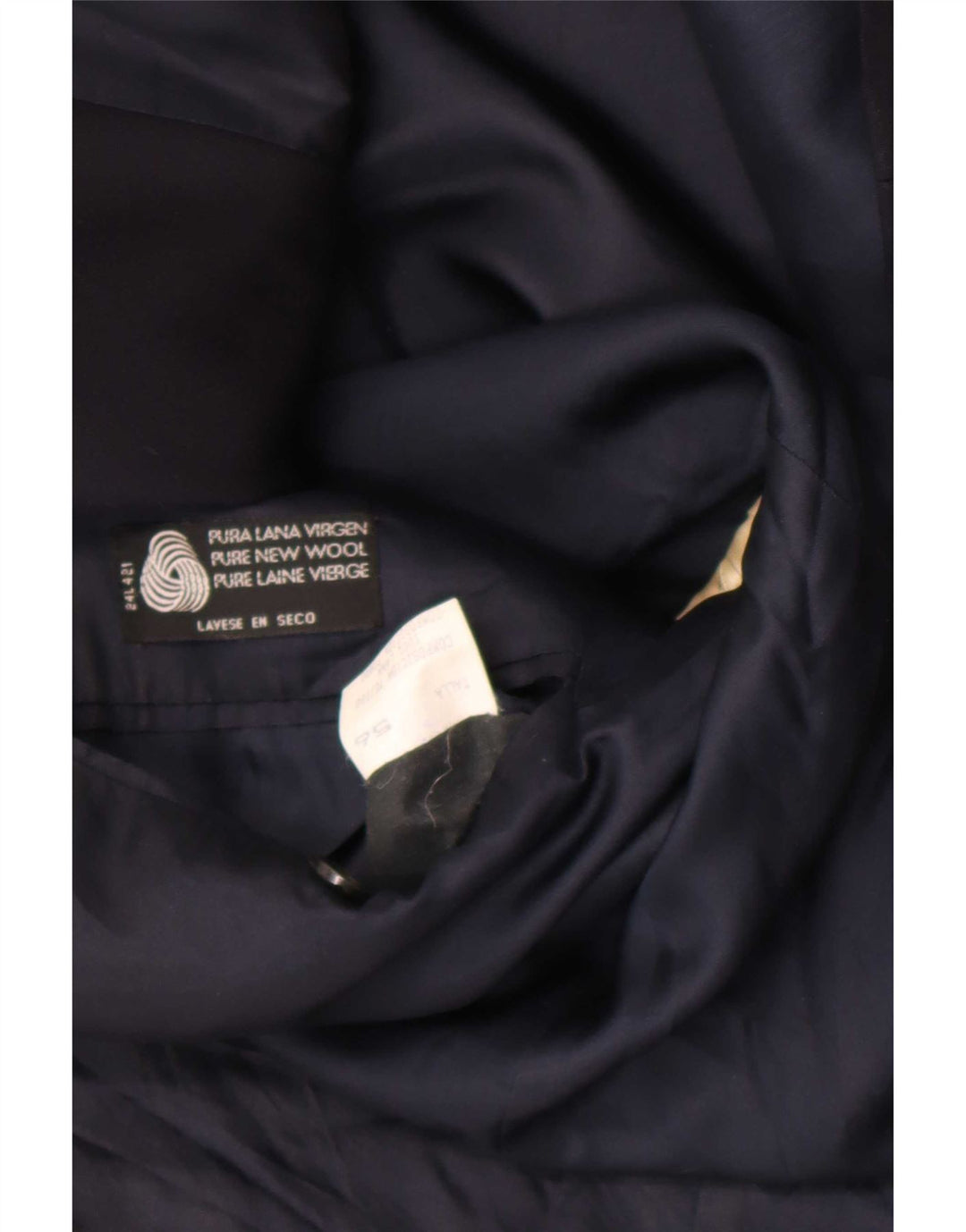 Giacca blazer vintage da uomo a 2 bottoni IT 54 2XL lana nera