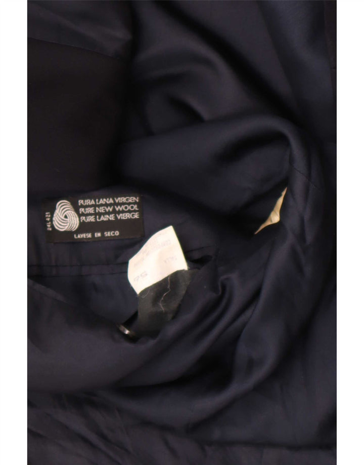 Giacca blazer vintage da uomo a 2 bottoni IT 54 2XL lana nera