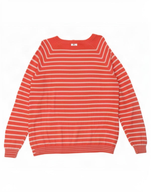 Joules Maglione da donna con scollo a barchetta UK 18 XL Lino a righe rosa