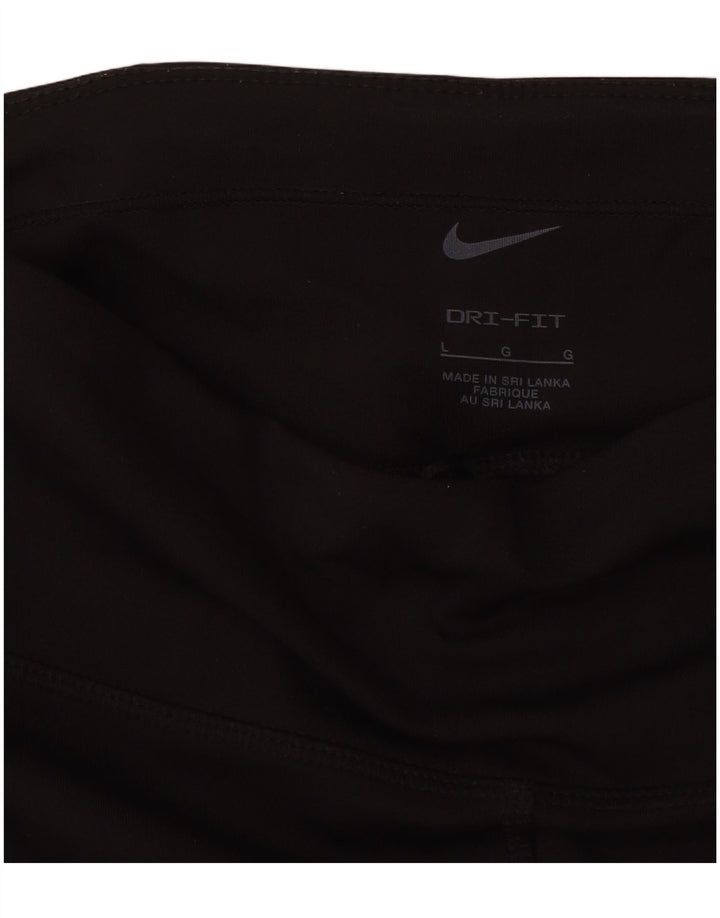 Leggings Capri Dri Fit da donna NIKE UK 14 Large Nero Poliestere