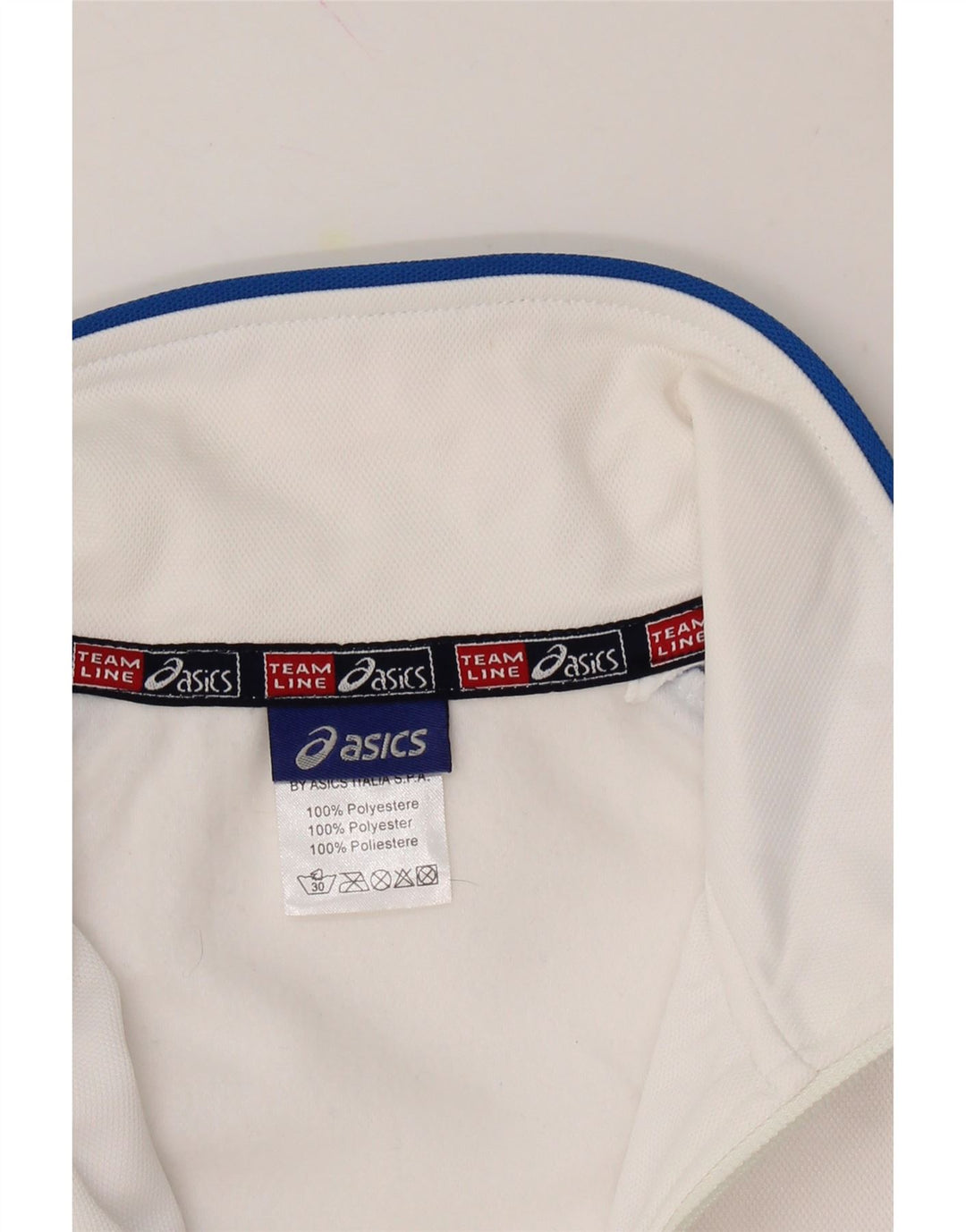 ASICS Boys Graphic Tracksuit Top Jacket 9-10 Years White Polyester Vintage Asics and Second-Hand Asics from Messina Hembry 