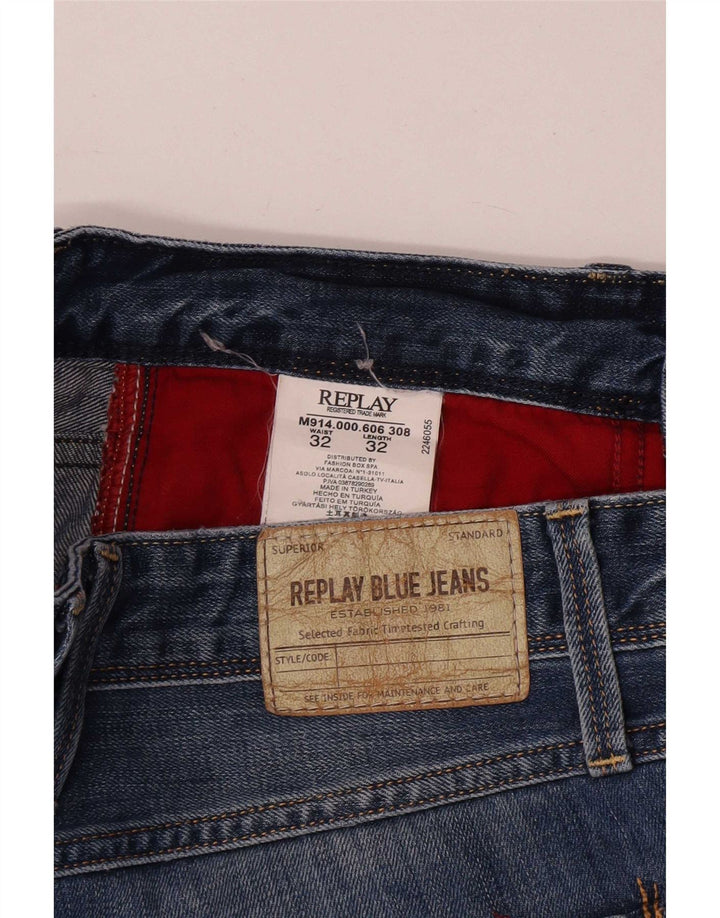 Replay Jeans slim da uomo W32 L32 in cotone blu