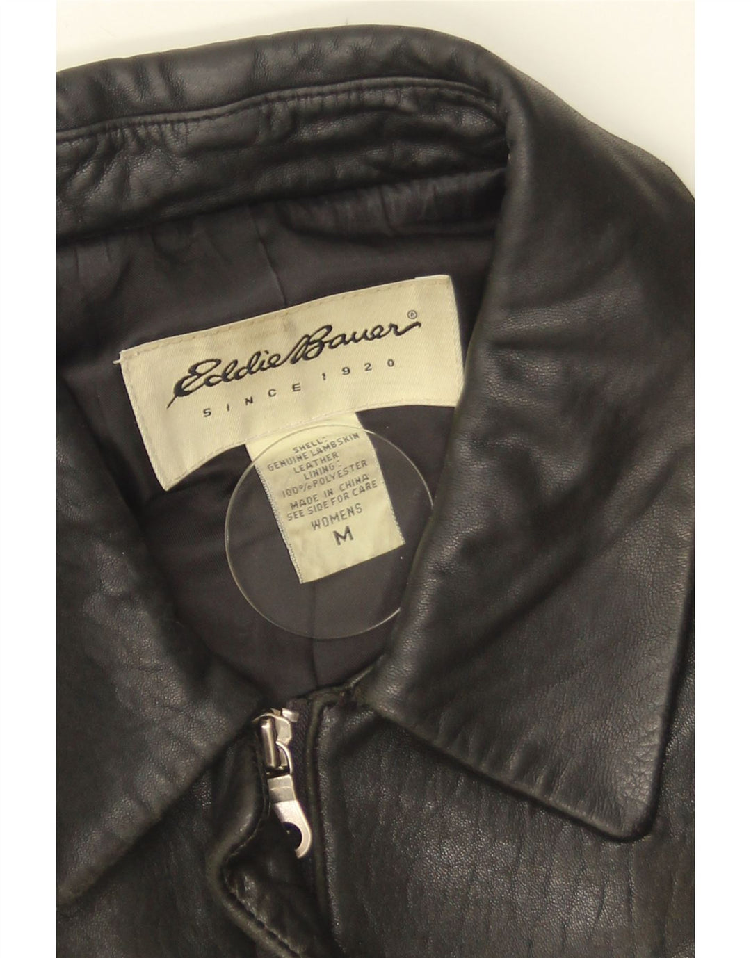 Giacca in pelle da donna EDDIE BAUER UK 14 Pelle nera media