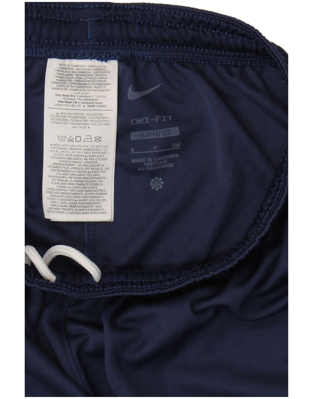 Pantaloncini sportivi Nike Dri Fit Slim Fit da uomo, piccoli, in poliestere blu navy