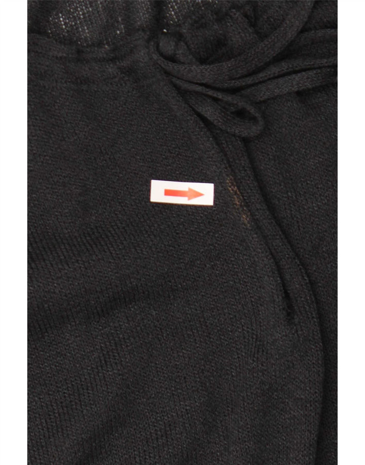 Top camicetta a maniche lunghe da donna vintage IT 44 medio nero