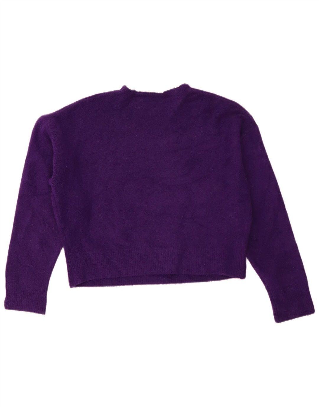 Maglione corto girocollo da donna Zara UK 14 viola medio