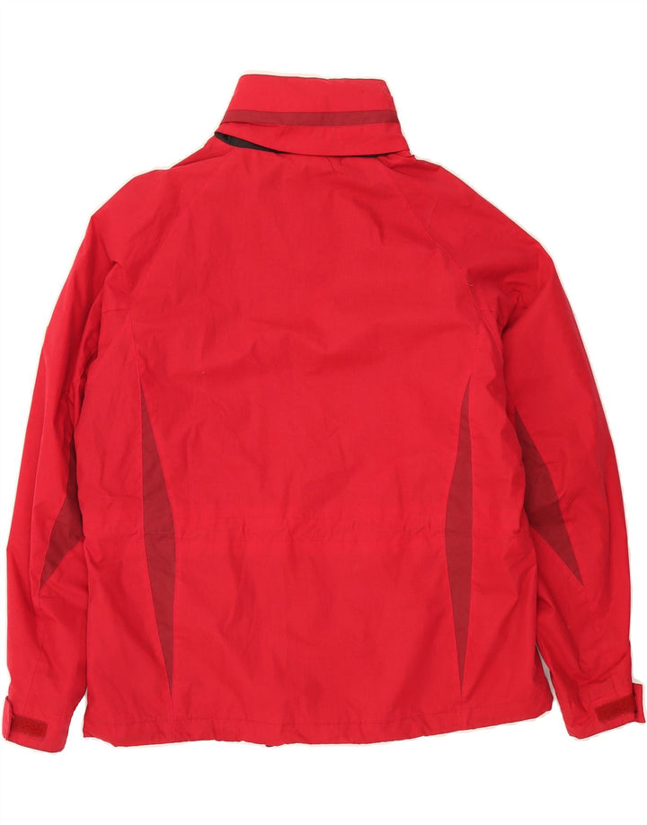 JACK WOLFSKIN Womens Loose Fit Rain Jacket UK 12 Medium  Red Colourblock Vintage Jack Wolfskin and Second-Hand Jack Wolfskin from Messina Hembry 