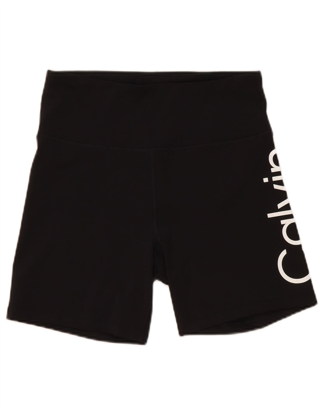 Pantaloncini sportivi grafici da donna Calvin Klein UK 12 poliestere nero medio
