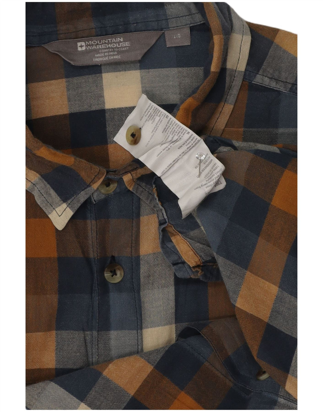 Mountain Warehouse Camicia da uomo a maniche corte in flanella a quadri grandi blu navy