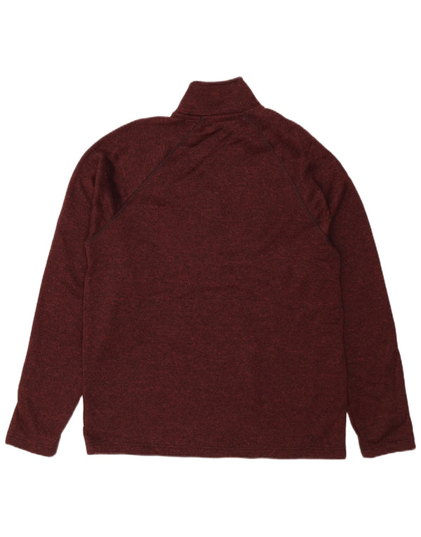 EDDIE BAUER Felpa con collo con zip da uomo Maglione grande bordeaux screziato