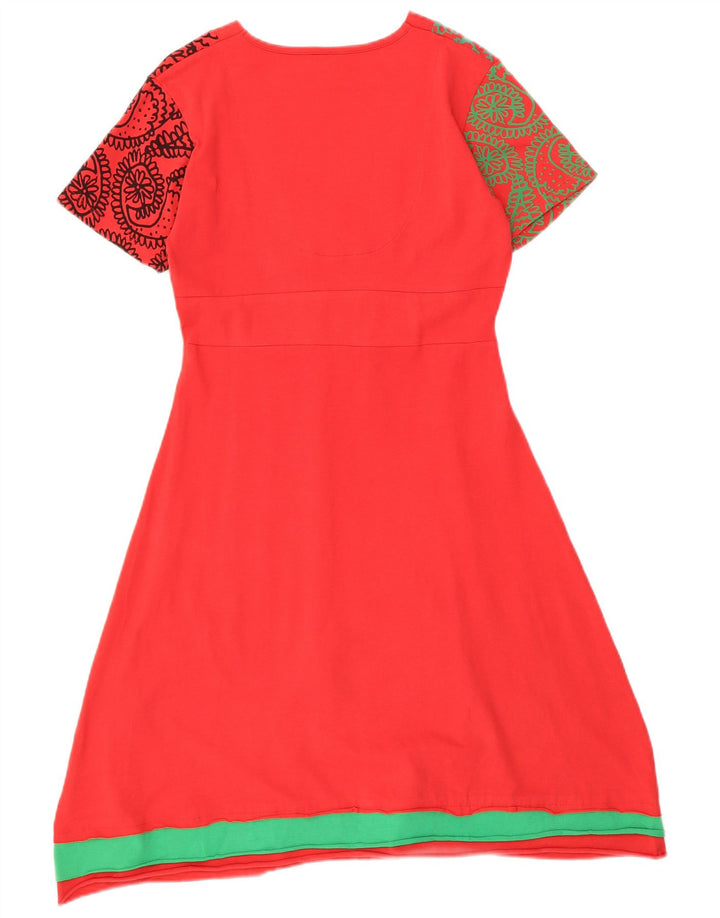 Desigual Abito da donna a linea A con grafica UK 12 Viscosa Paisley rossa media