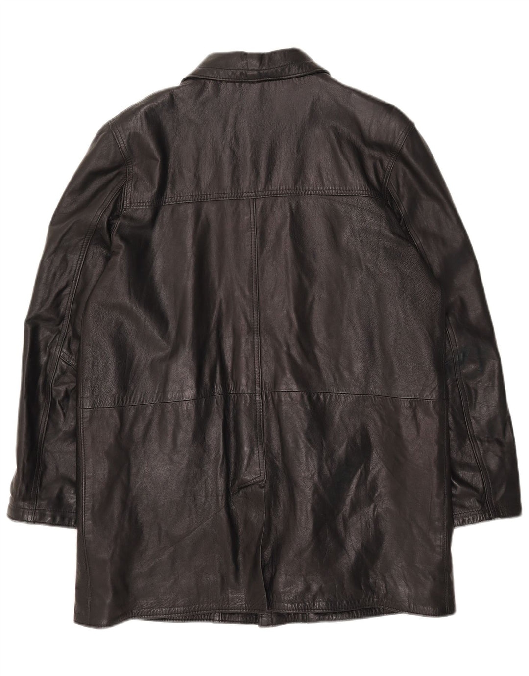 Giacca in pelle oversize da uomo vintage UK 40 grande in pelle nera