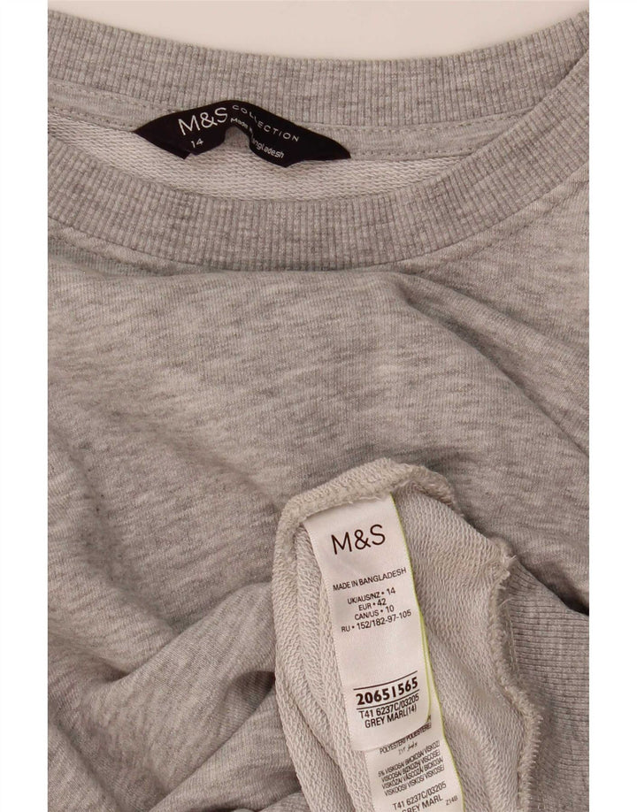 Felpa da donna Marks & Spencer UK 14 grande cotone grigio