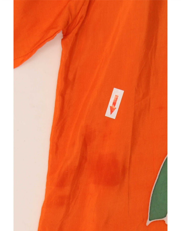 Camicia pullover a maniche corte con grafica vintage da uomo grande arancione