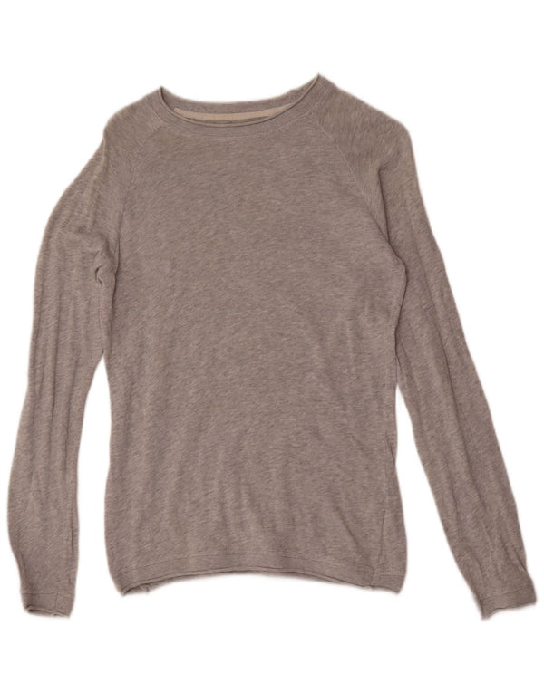 Maglione Zara da uomo con scollo a barchetta piccolo in cotone chiazzato grigio