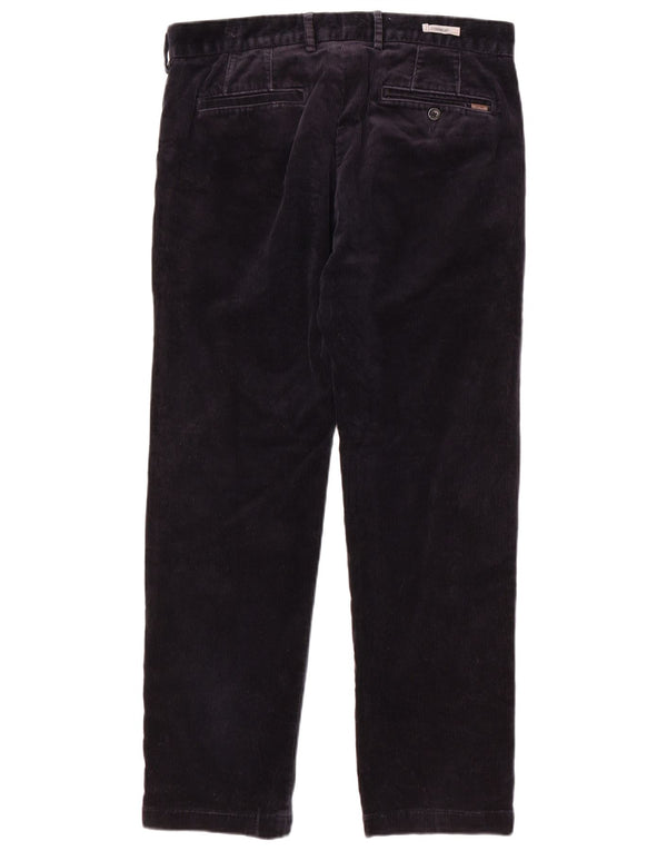 Pantaloni dritti in velluto a coste da uomo Marks & Spencer W34 L29 cotone blu navy