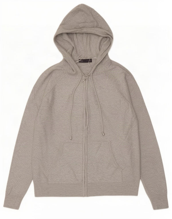 Maglione da donna Marks & Spencer con collo e zip con cappuccio UK 14 Grigio medio