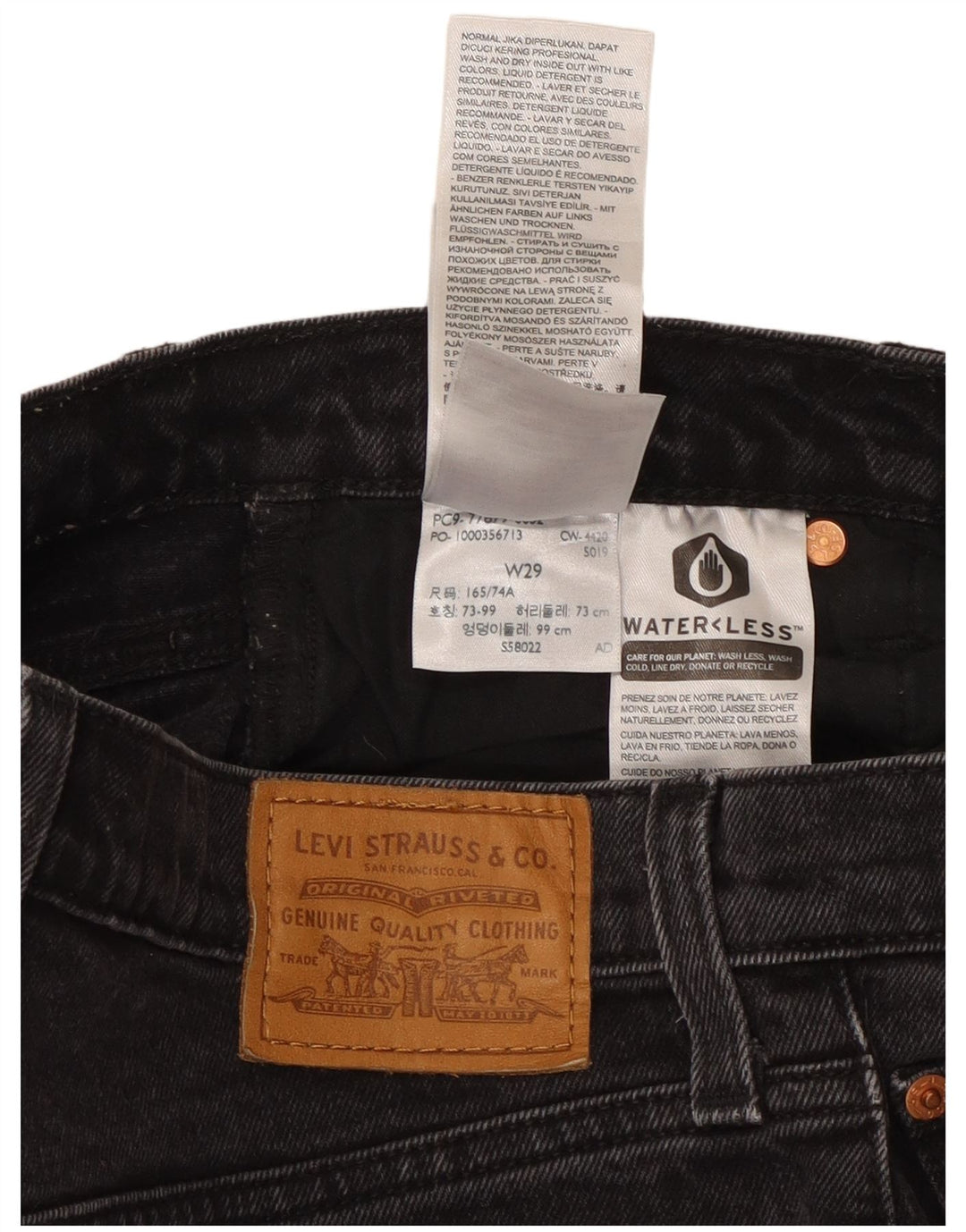 Pantaloncini di jeans da donna Levi's W29 cotone nero medio