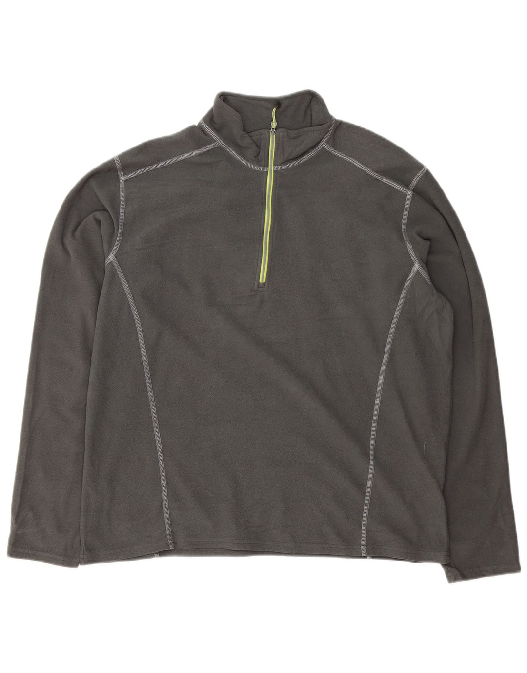 Maglione in pile da uomo Eddie Bauer con zip e collo XL in poliestere grigio