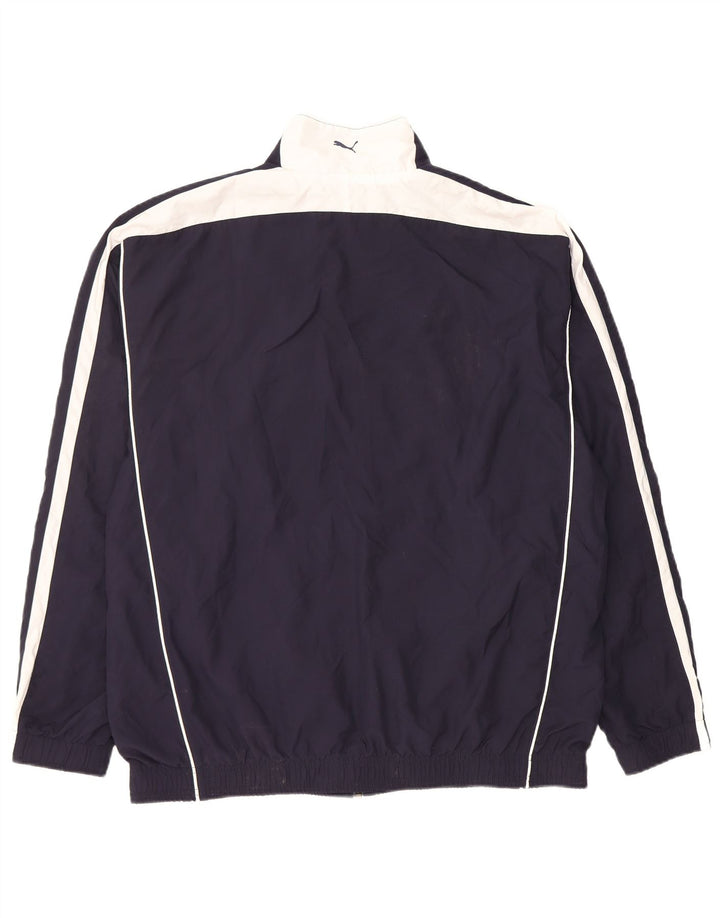 Giacca da tuta da uomo Puma Large in poliestere color block blu navy