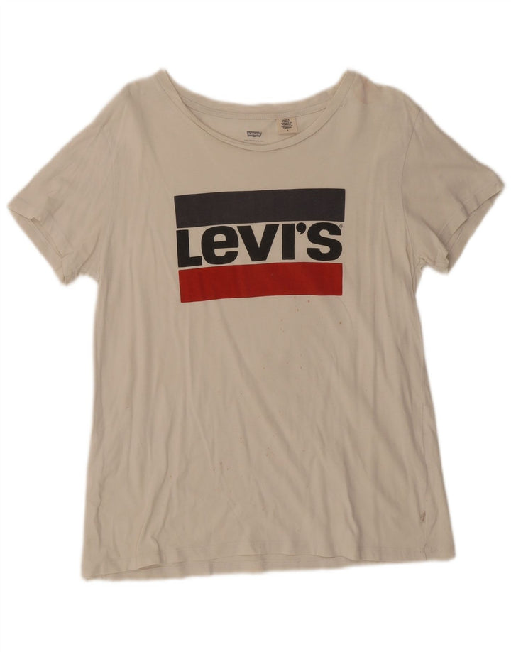 T-shirt grafica da donna Levi's Top UK 14 Medium White