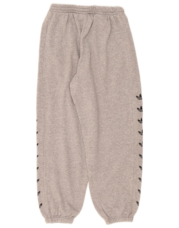 Pantaloni da tuta con grafica Adidas da donna Joggers UK 12 Grigio medio chiazzato